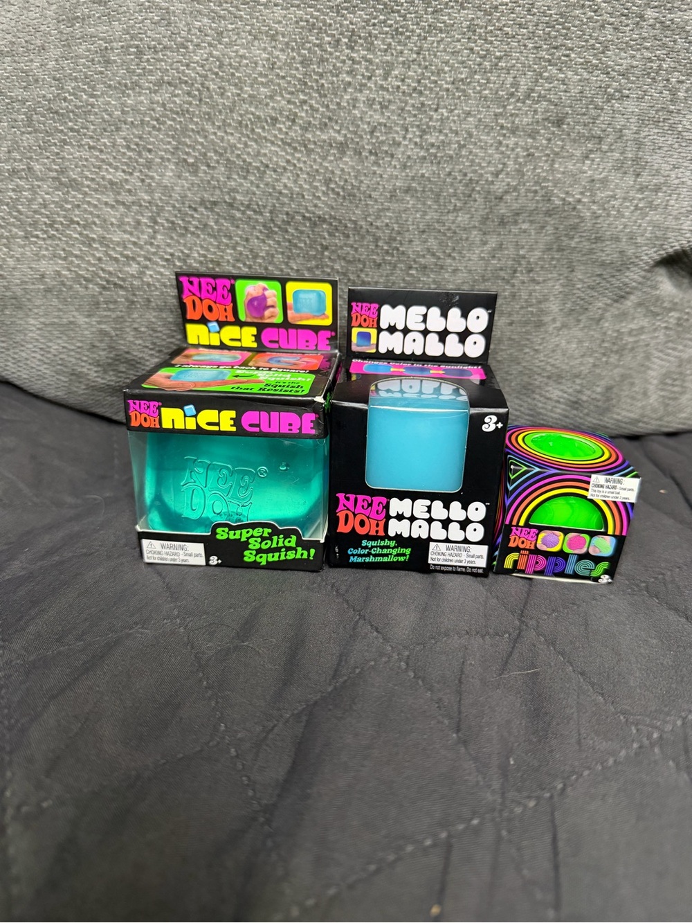 NeeDoh- Nice Cube, Mello Mallo and mini Ripples Stress Relief Toys